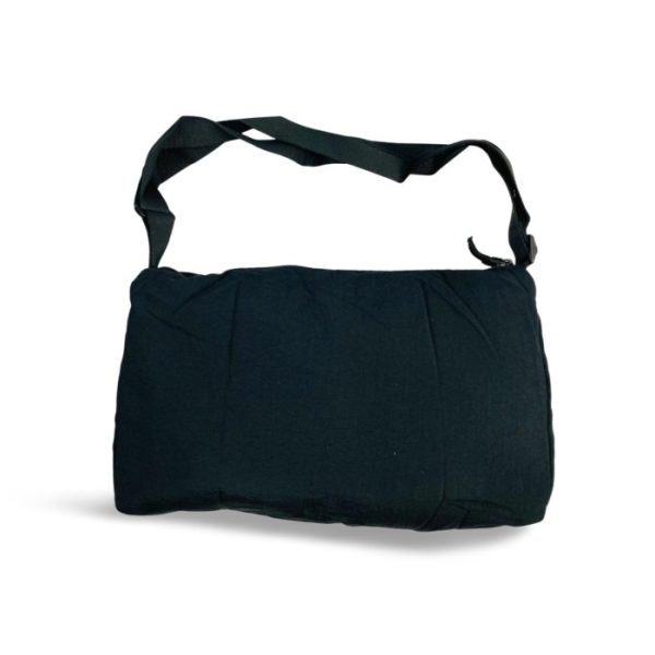 Tas Bahu besar Setengah Lingkaran / Round Mini Shoulder Bag / Tas Selempang Pria dan Wanita Kanvas Canvas - Hitam