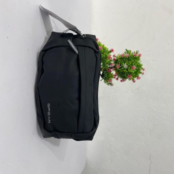 waistbag Pria bahan kulit Premium Slingbag Impor Hitam - Biru