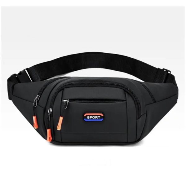 Waistbag pria import waterproof tahan air anti air keren tai bisa di atur bisa di Pinggang Cowok - Hitam