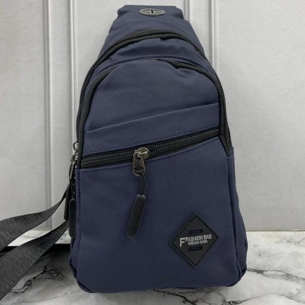 Tas Selempang Pria Kanvas Original  Bagus as Selempang Pria Waterproof bonus USB Port - navy