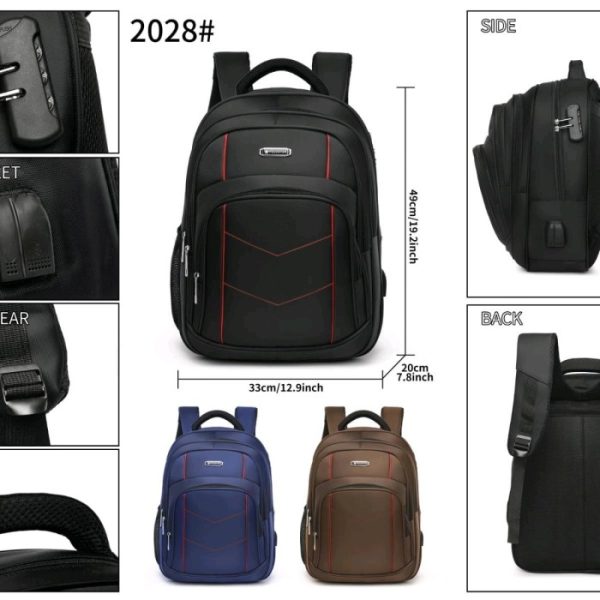 2028#Tas Ransel Anak Remaja Sekolah Tas Laptop Tas import Travel - Hitam