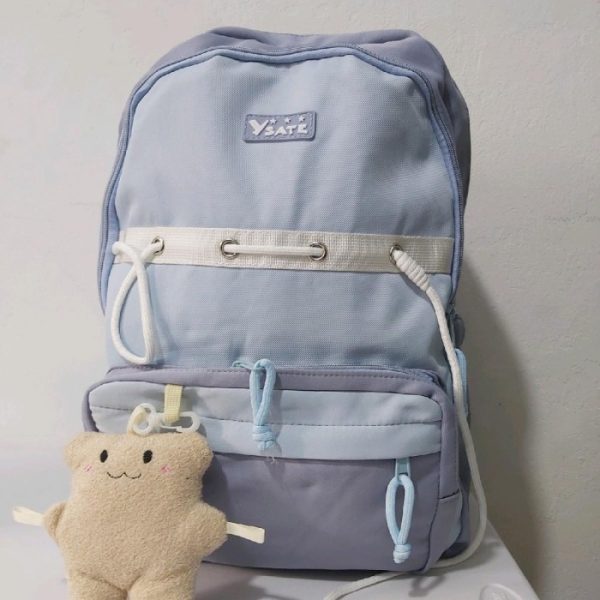 Tas Ransel Korea Tas Kuliah Ala Korea Tas Backpack Wanita Tas Impor Perempuan Tas Kuliahan Aesthetic #TSR0021 - Coklat