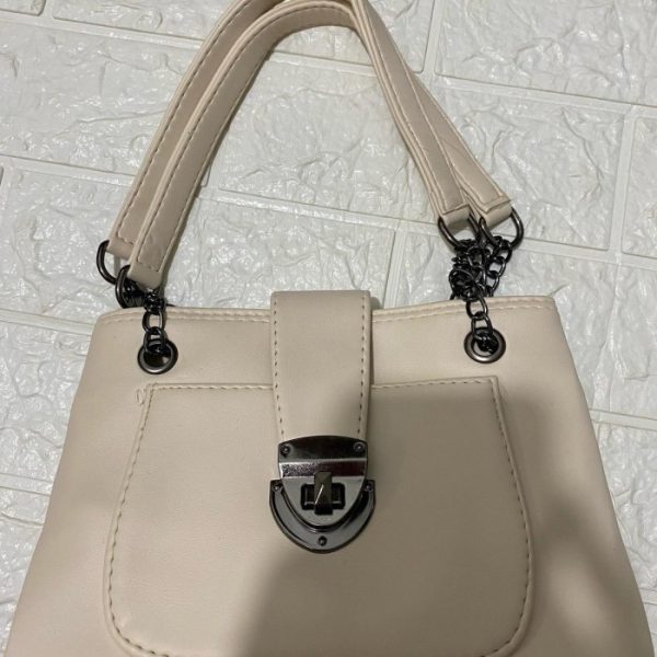 Tas Shoulder Bahu Wanita Perempuan Cewek Bag Selempang Wanita Import Premium Sling bag Bahan Kurduroi Krem Beige Selempang Ala Korean #TW003 - Cream sintetis